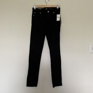 7 For All Mankind Jeans Girls Sz 14 Black Slimmy Stretch Denim Adjustable Waist